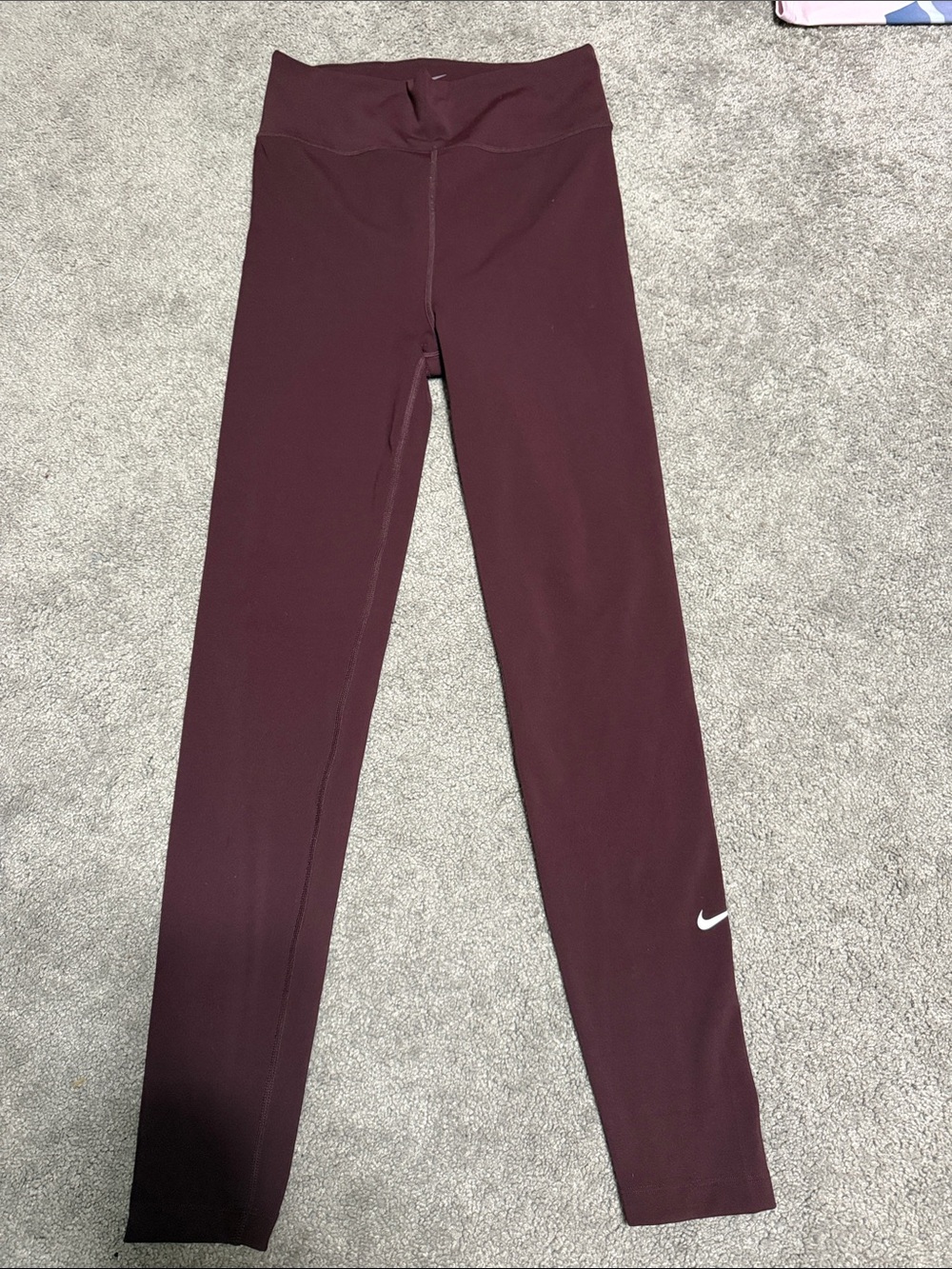 Nike Kids Maroon Leggings with White Swoosh